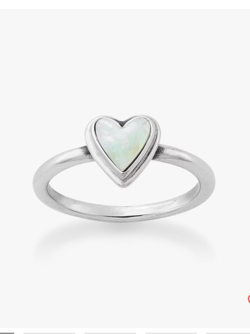 James Avery Silver Sweetheart Heart ring